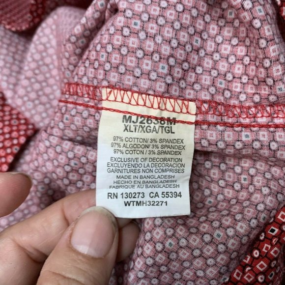 Wrangler 20X Competition Advanced Comfort‎ Long Sleeve XL Tall Plaid Red Western - Picture 11 of 12